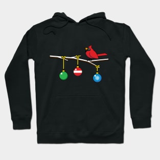 Red Cardinal on Christmas Bare Branch Hoodie